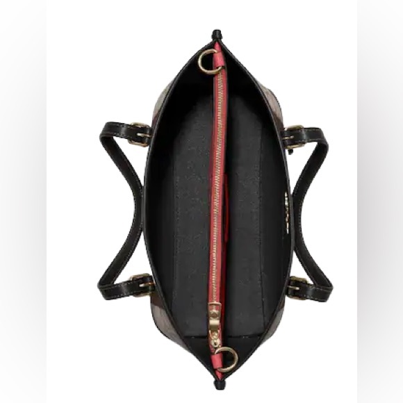 Coach Signature Stripe Tote in Brown, Tan, Cream (FIRM) - Picture 14 of 15